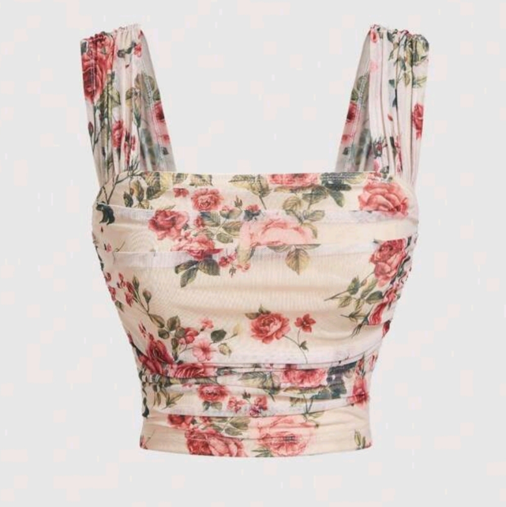 Rose Floral Women's Tank Top XS
